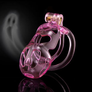 Transparent Pink Cobra Chastity Cage: Lightweight Male Chastity Device