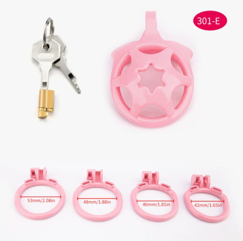 sissy pink chastity cage